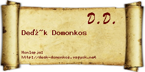 Deák Domonkos névjegykártya