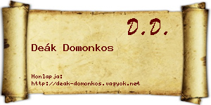 Deák Domonkos névjegykártya